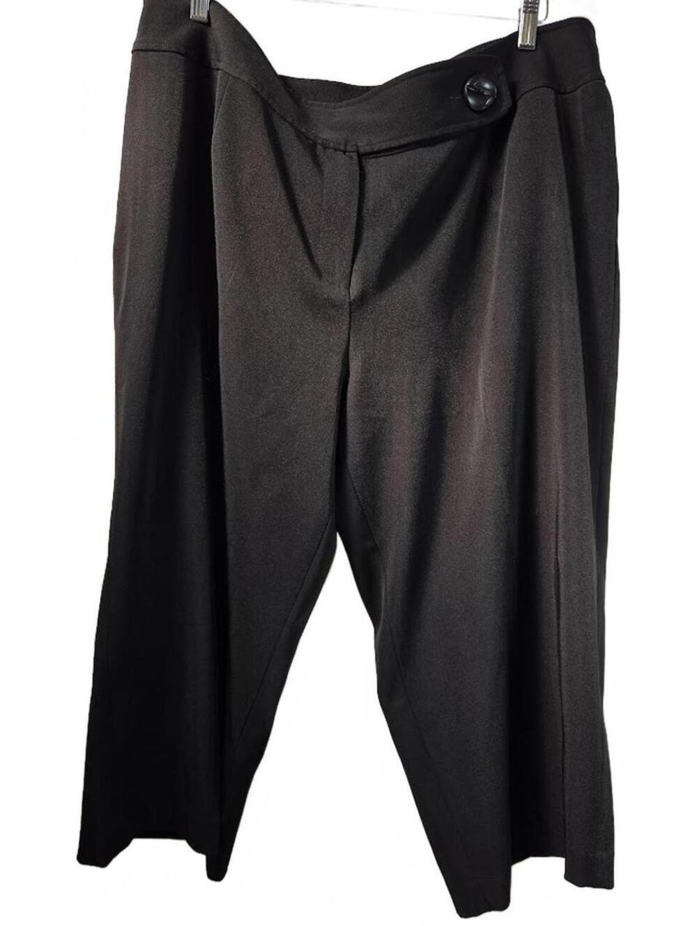 CATO Black Wide Leg Cropped Pants Size 20W
